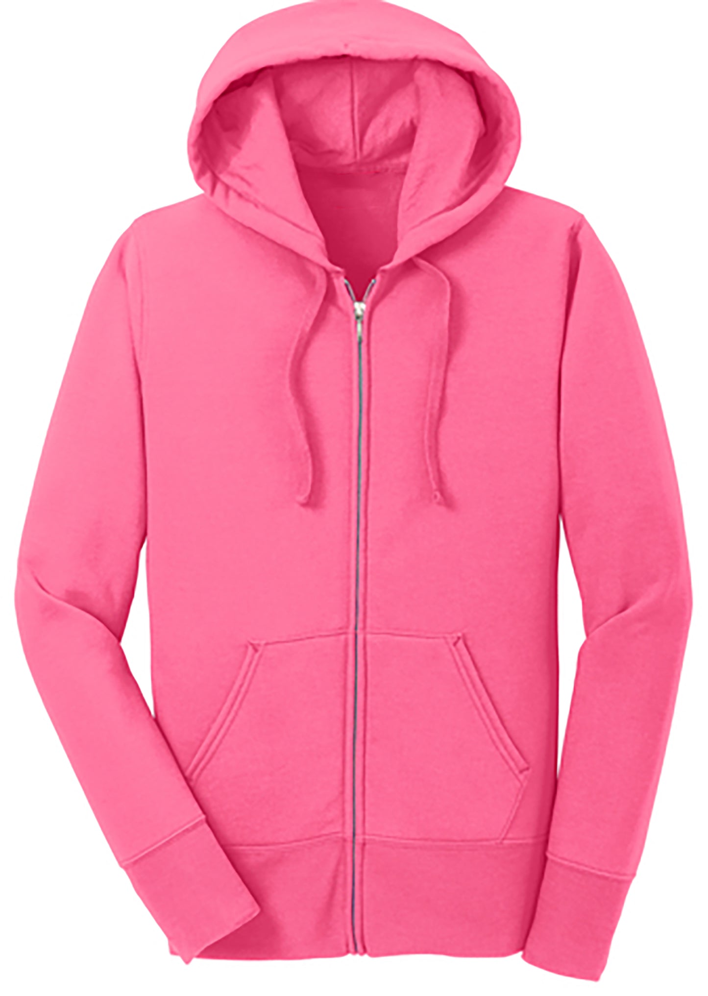 Neon Pink Women's Core Fleece Full-Zip Hooded Sweatshirt