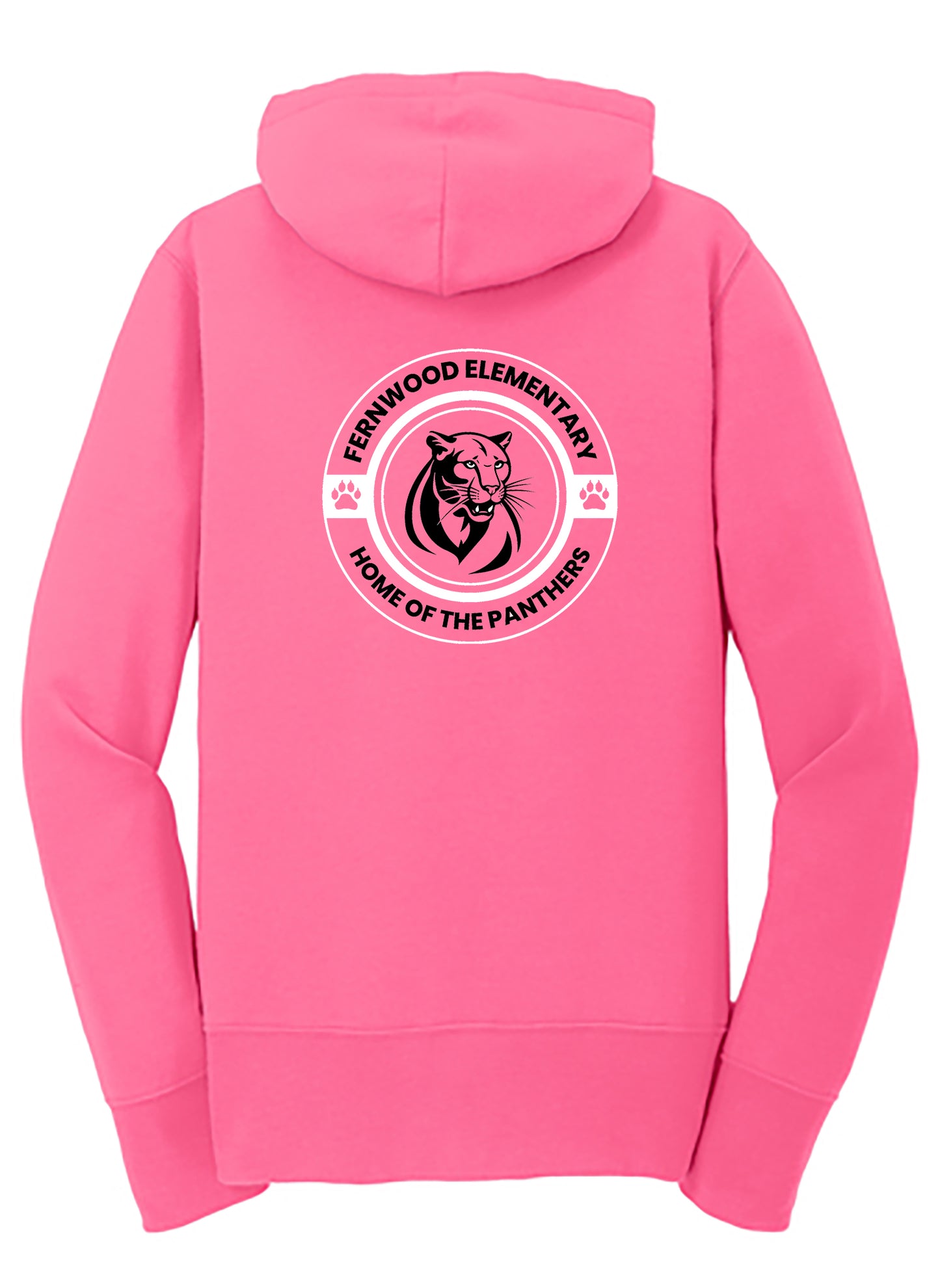 Neon Pink Women's Core Fleece Full-Zip Hooded Sweatshirt