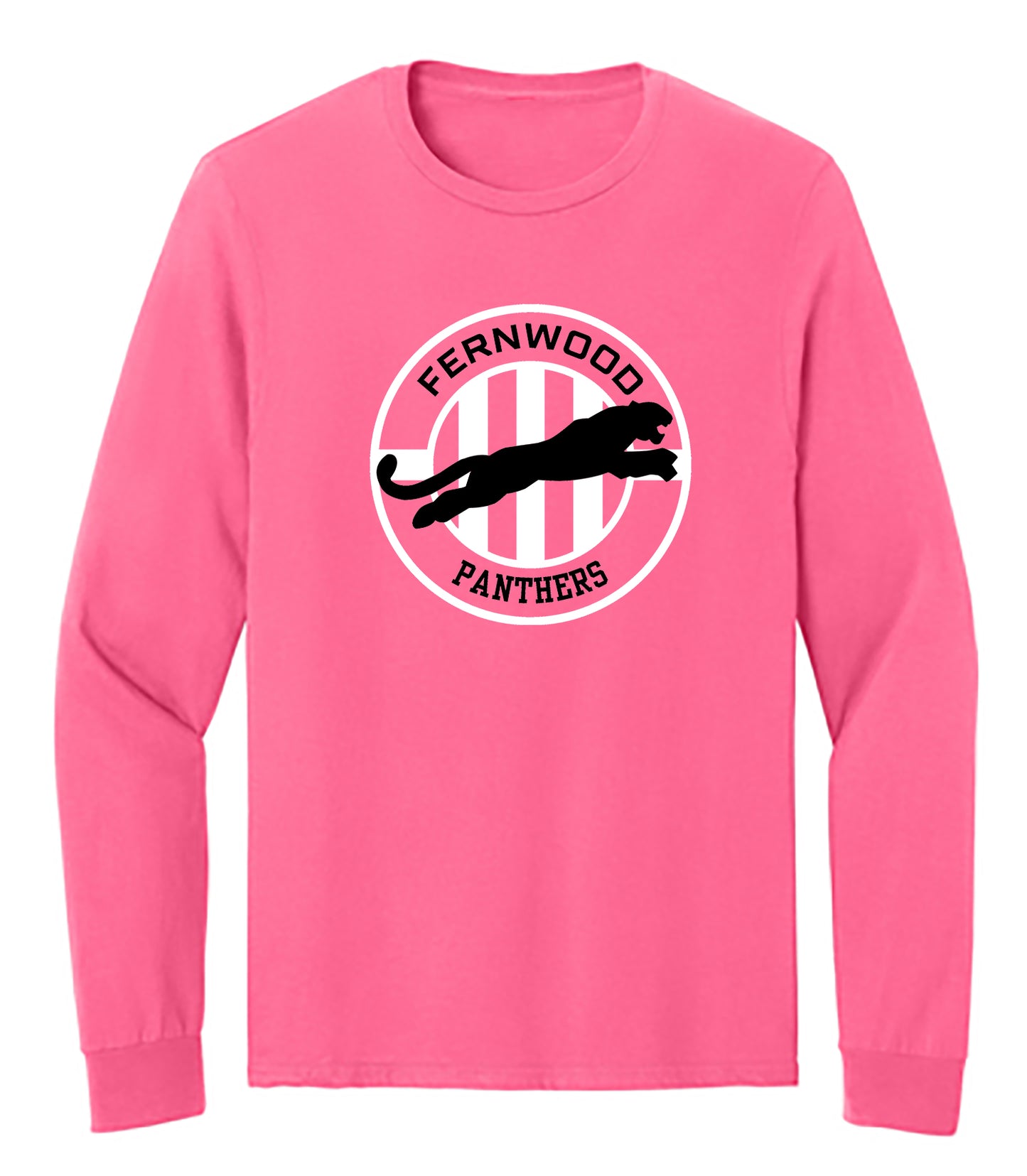 Neon Pink Adult Unisex Cotton Long Sleeve T-Shirt
