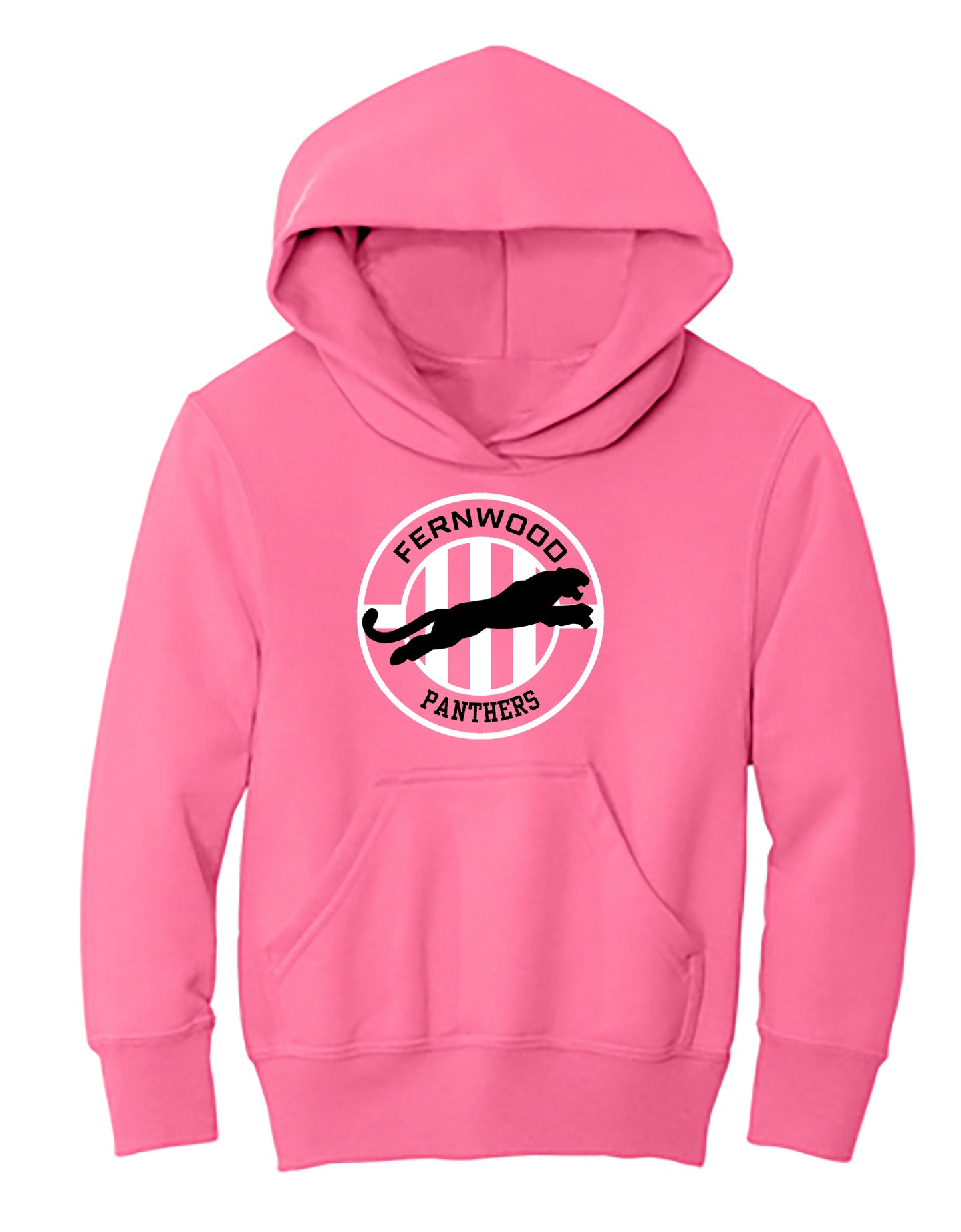 Neon Pink Youth Core Fleece Pullover Hooded Sweatshirt