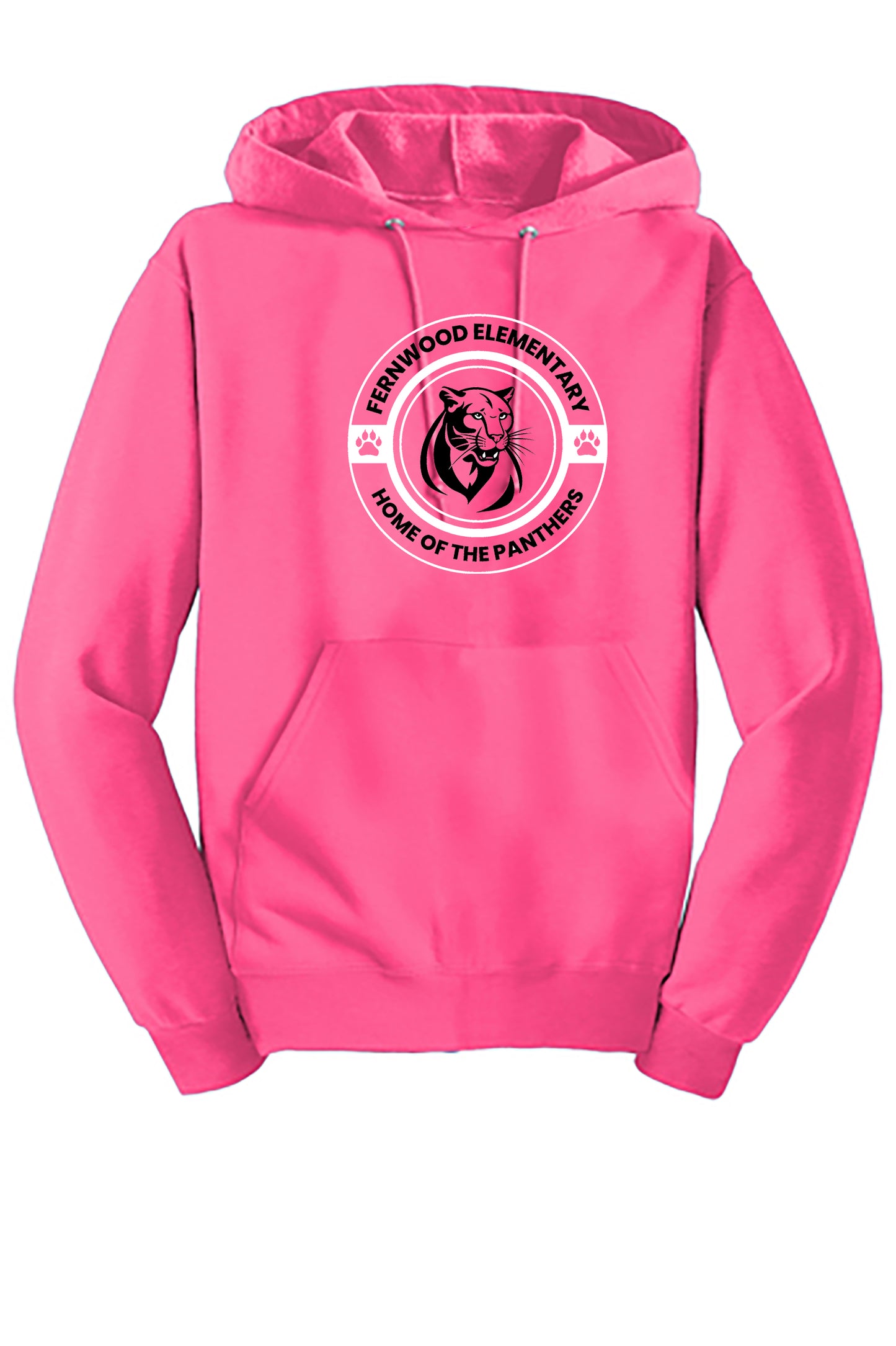Neon Pink Adult NuBlend® Pullover Hooded Sweatshirt