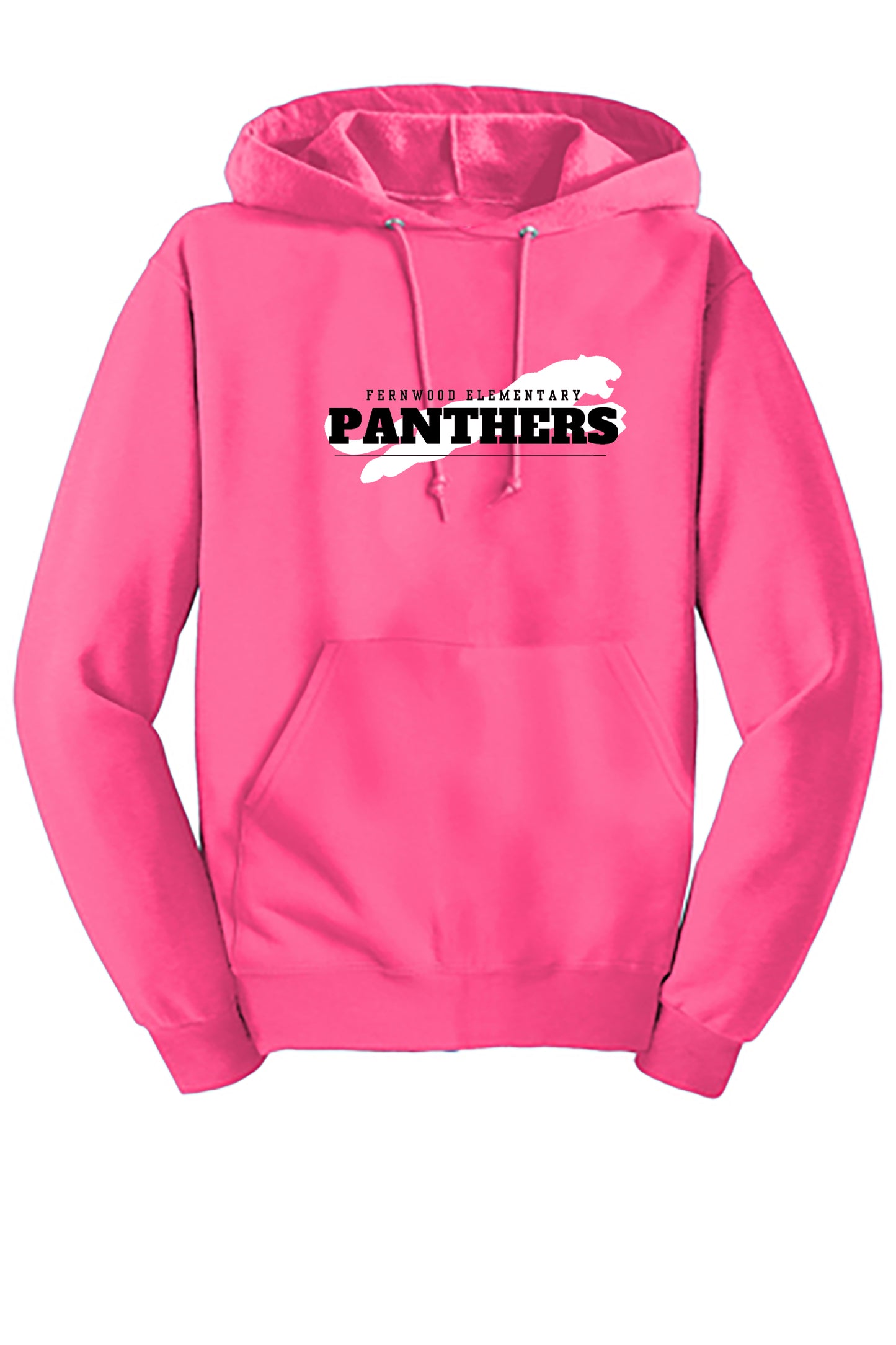 Neon Pink Adult NuBlend® Pullover Hooded Sweatshirt