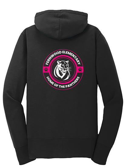 Black Women's Core Fleece Full-Zip Hooded Sweatshirt