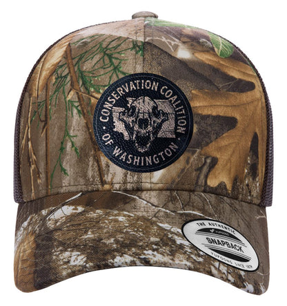 Real Tree Camo Curved Bill Trucker Hat – Conservation Coalition of Washington State