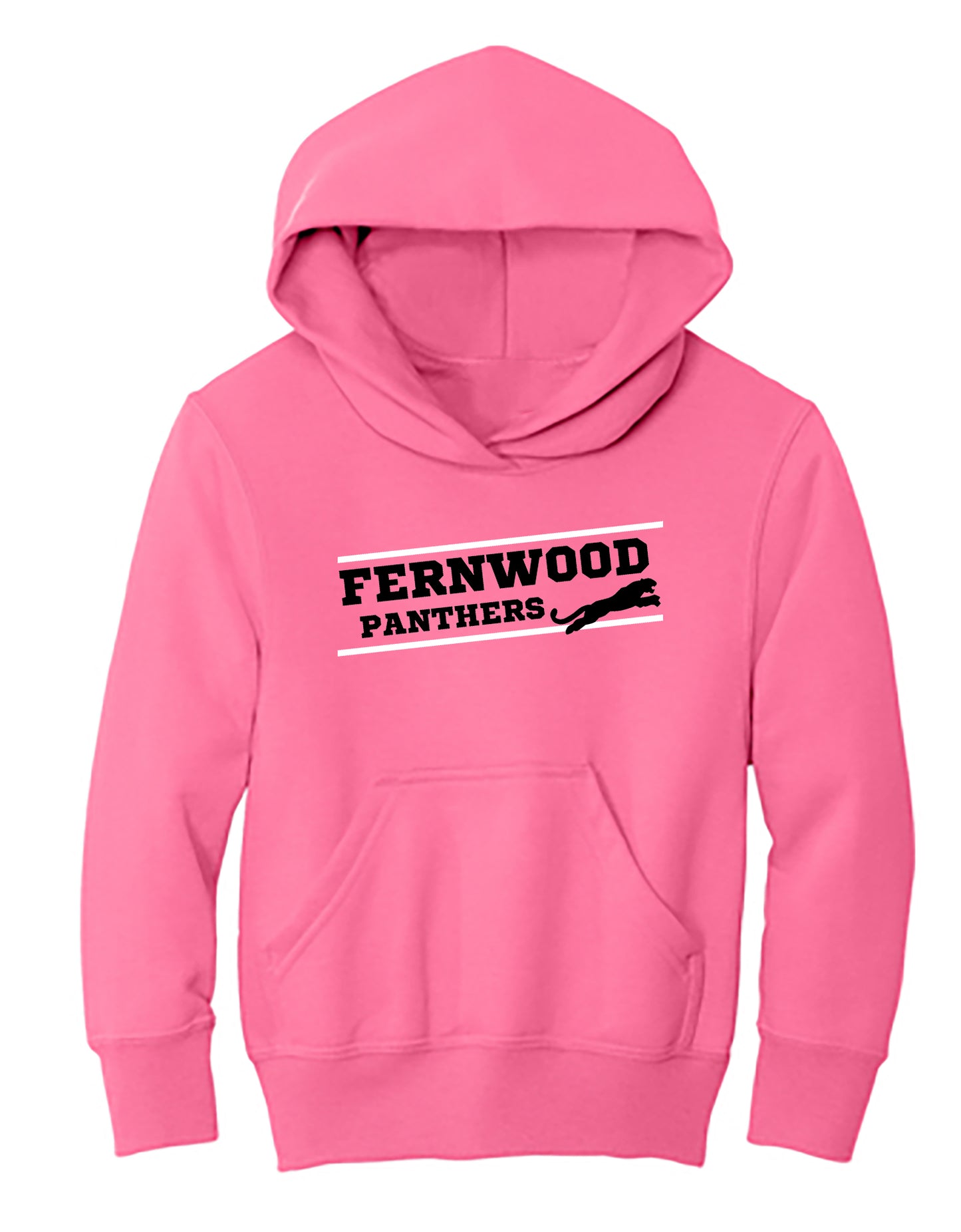 Neon Pink Youth Core Fleece Pullover Hooded Sweatshirt