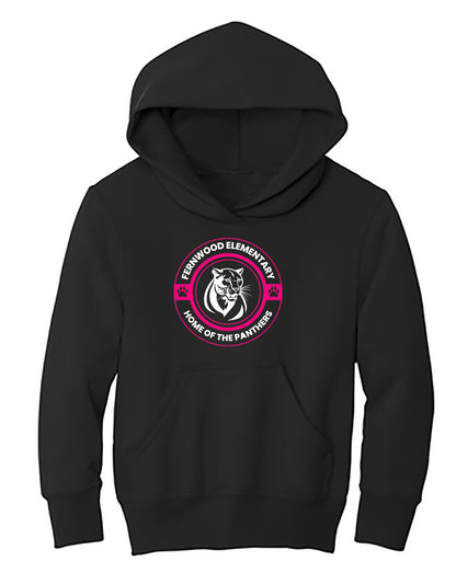 Black Youth Core Fleece Pullover Hooded Sweatshirt