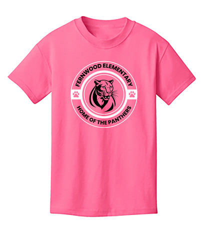 Neon Pink Youth Core Cotton Tee