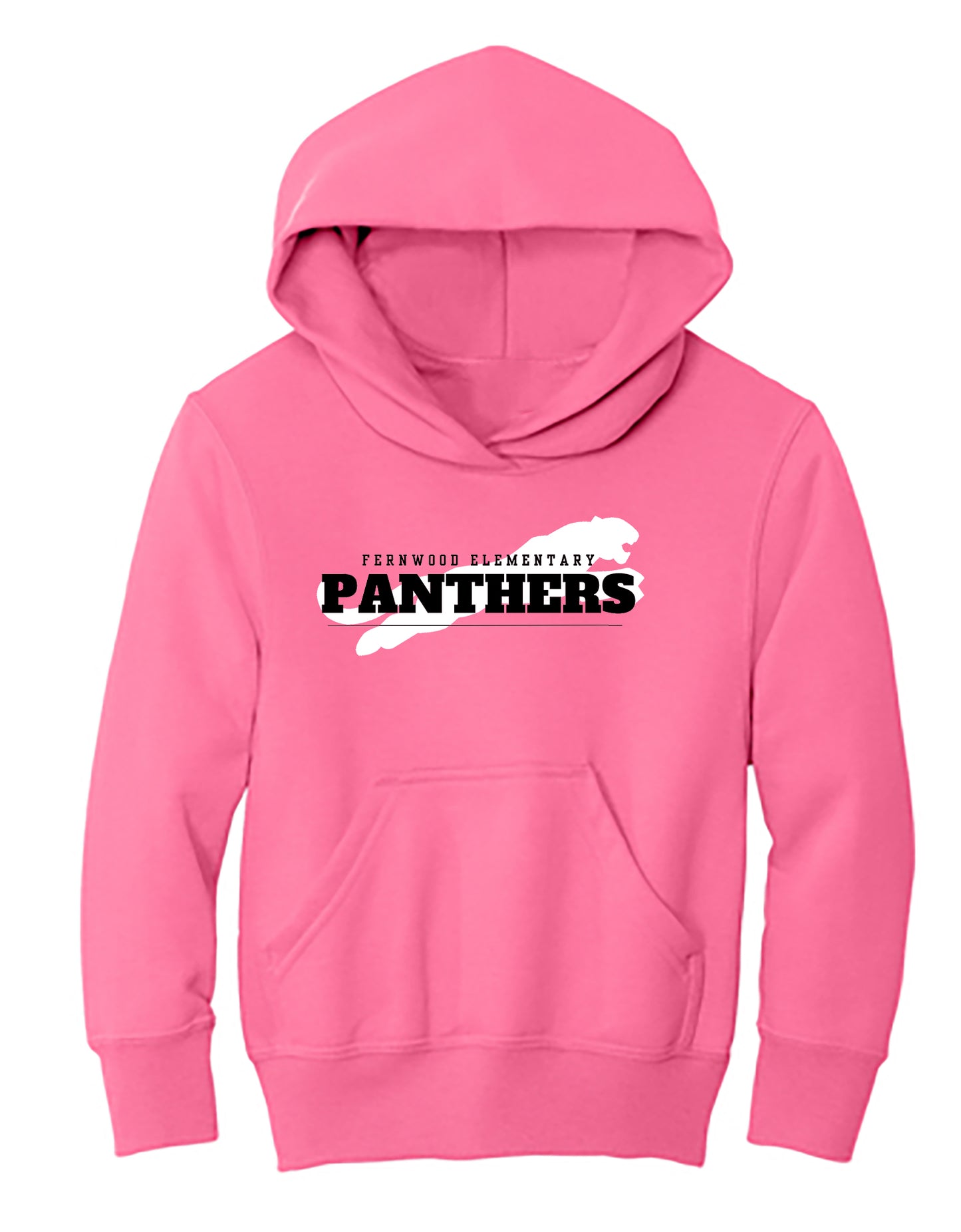 Neon Pink Youth Core Fleece Pullover Hooded Sweatshirt