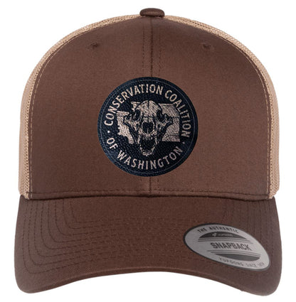 Brown/Khaki Curved Bill Trucker Hat – Conservation Coalition of Washington State