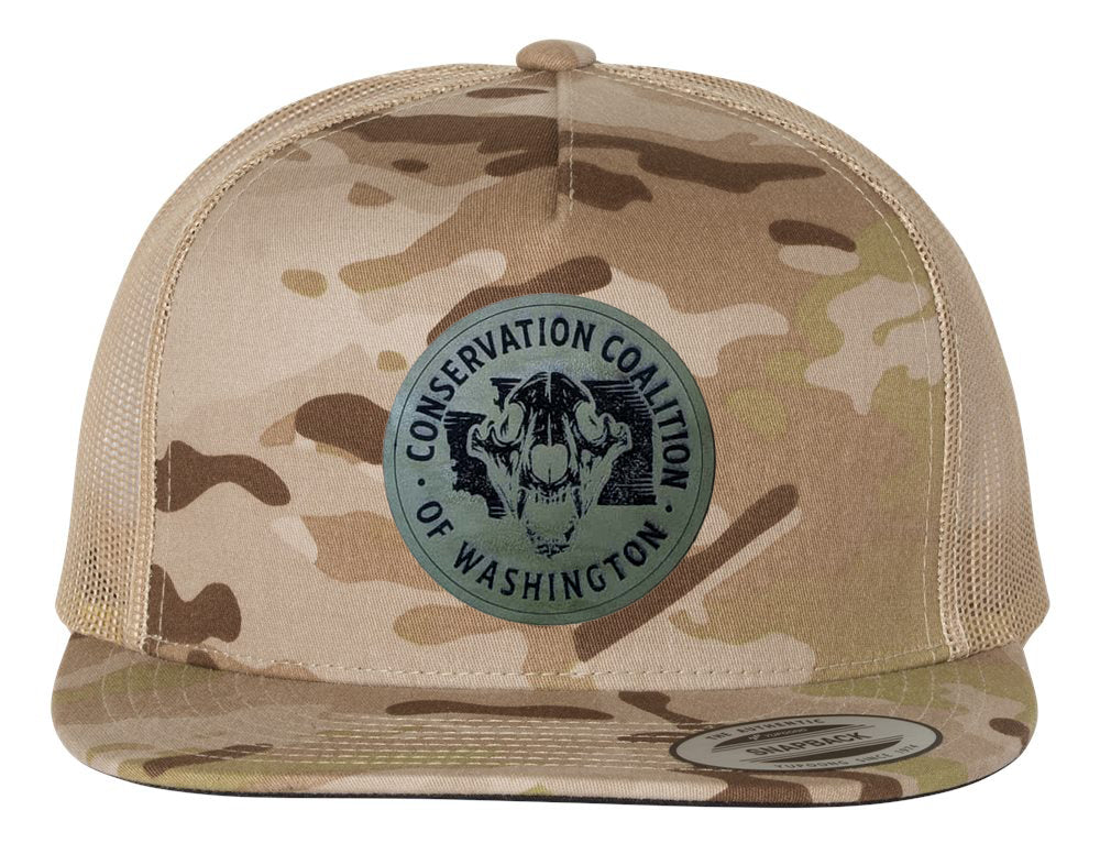 Conservation Coalition of Washington State – Tan Camo Flat Bill Hat