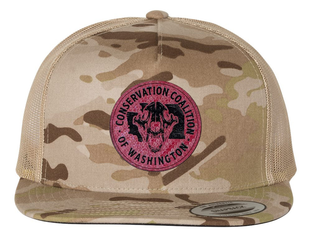 Conservation Coalition of Washington State – Tan Camo Flat Bill Hat